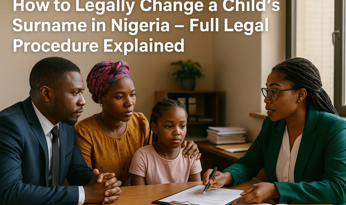 How to Legally Change a Child Surname in Nigeria – Full Legal Procedure Explained How to Legally Change a Child’s Surname in Nigeria – Full Legal Procedure Explained